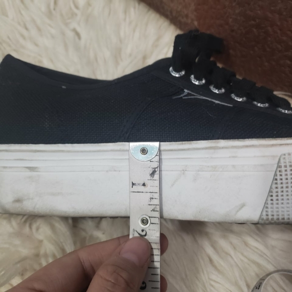Superga women's canvas platform sneaker black size 8.5 - Picture 4 of 7